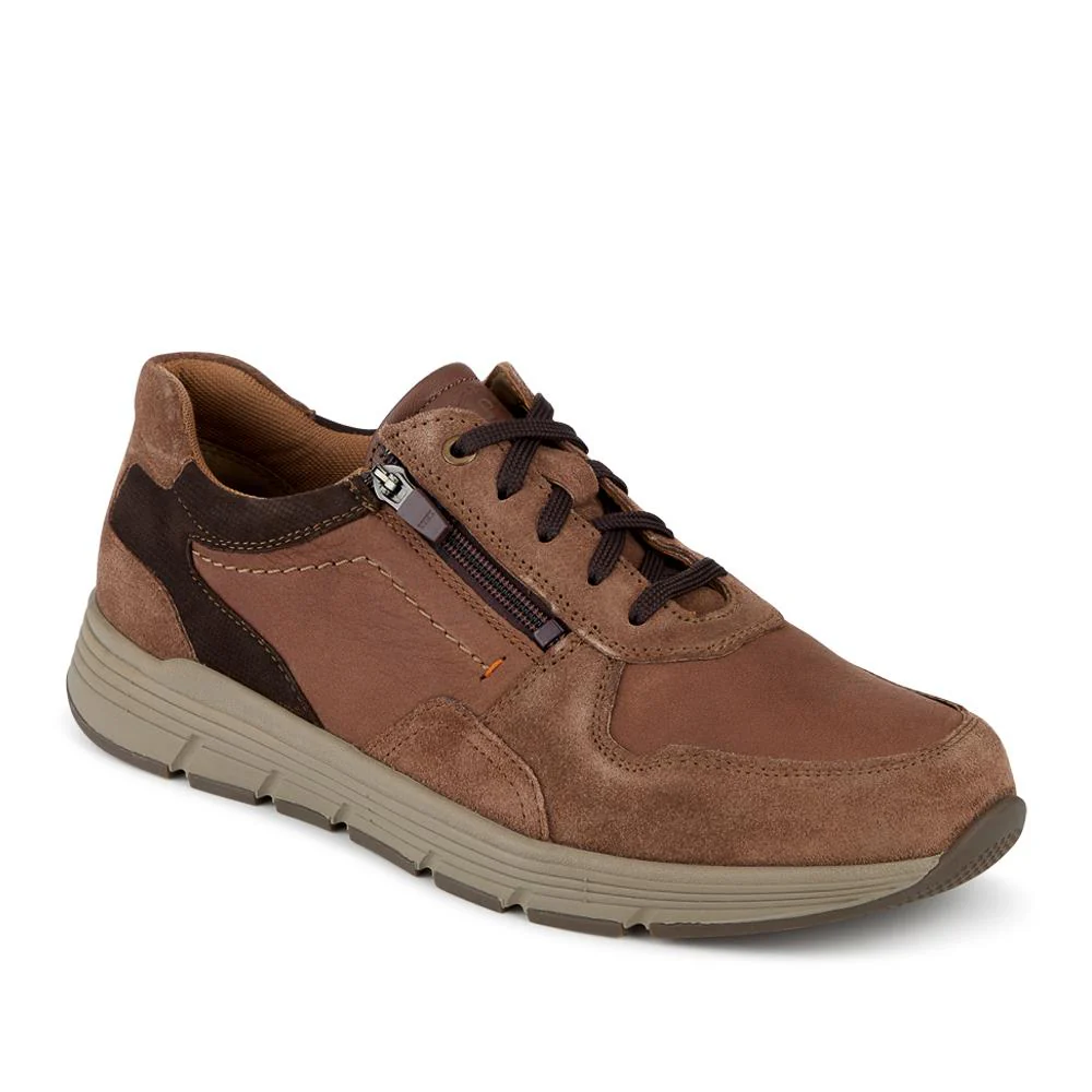 Leather Zip & Lace Fasten Casual Shoes - PARK42052 / 328 395