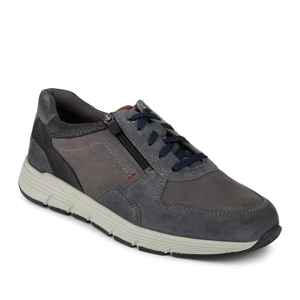 Leather Zip & Lace Fasten Casual Shoes - PARK42052 / 328 395 - Image 2