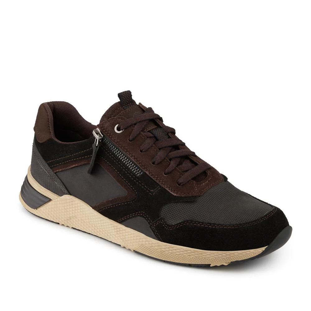 Leather Zip & Lace Up Sporty Trainers - PARK42054 / 328 398
