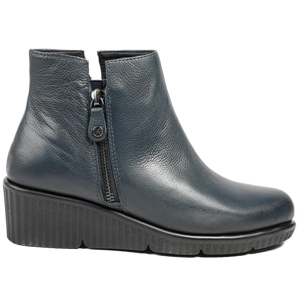Leather Zip-Up Ankle Boots - VAN40523 / 326 733 - Navy - Image 2