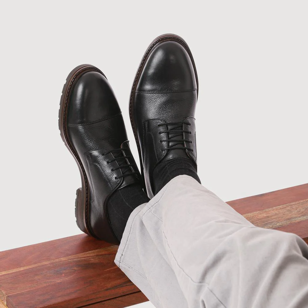 Ledbury Leather Lace-Up Shoes - LEDBURY / 325 923 - Black - Image 5