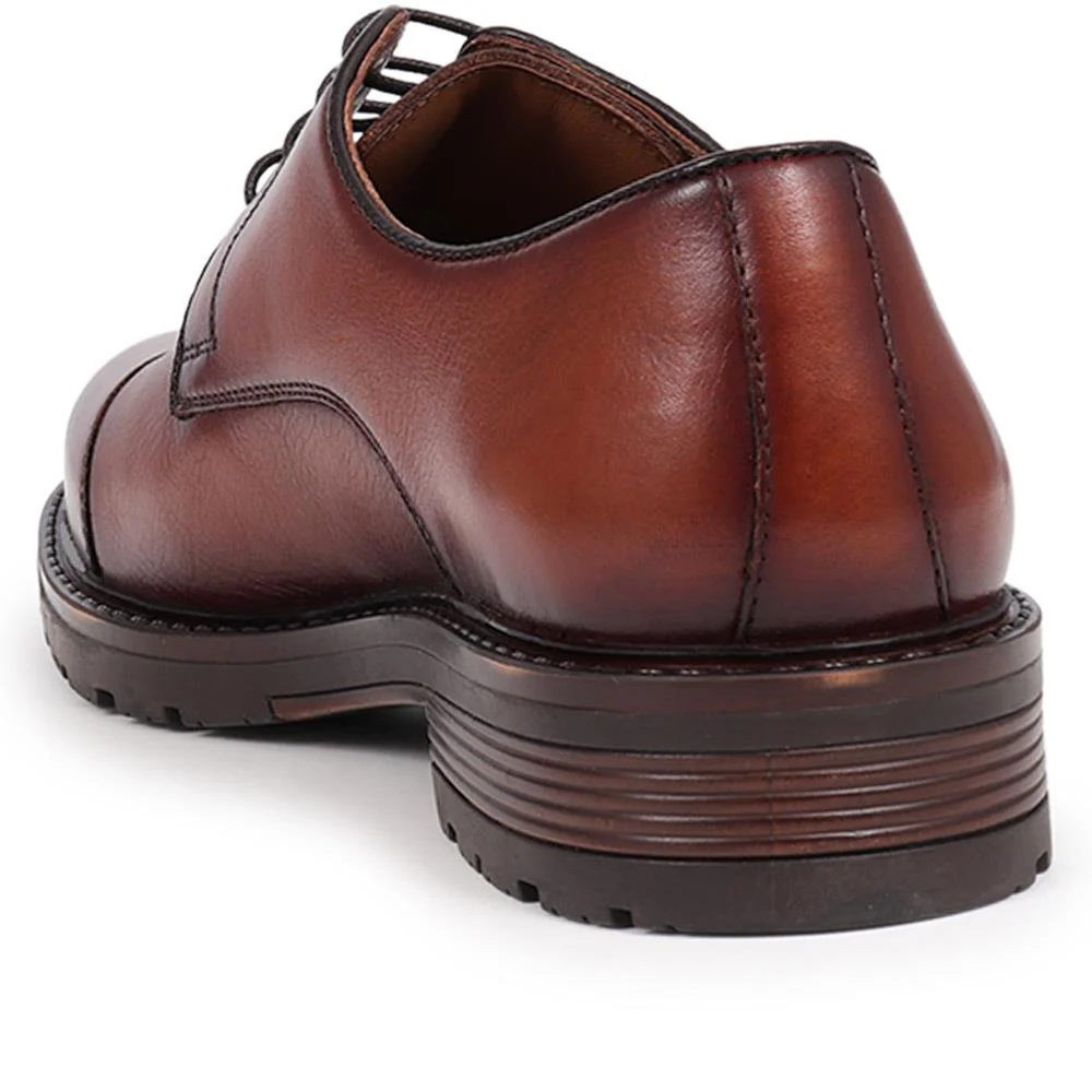 Ledbury Leather Lace-Up Shoes - LEDBURY / 325 923 - Tan - Image 3