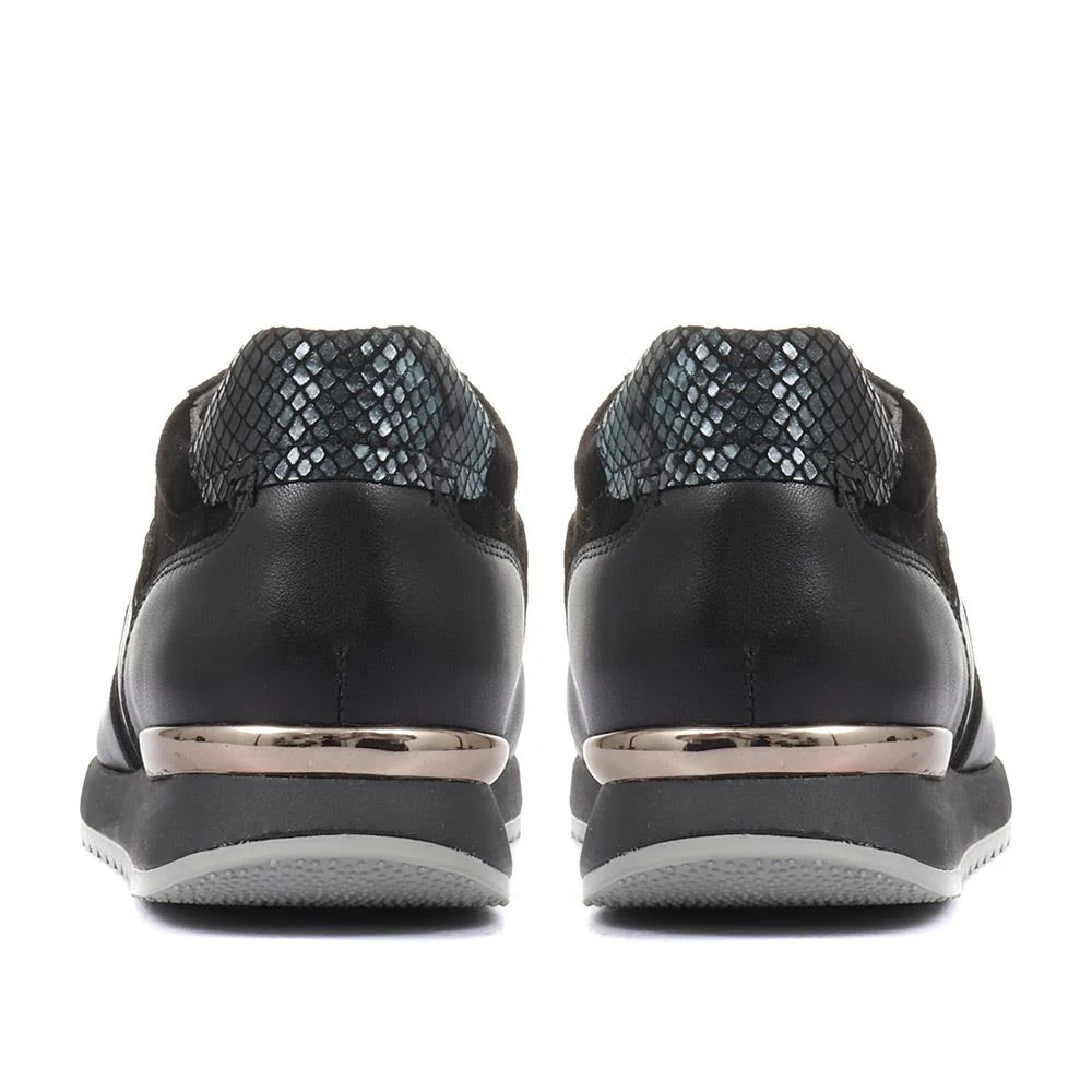 Leiza Leather Trainers - SINO34527 / 320 745 - Black Multi - Image 3