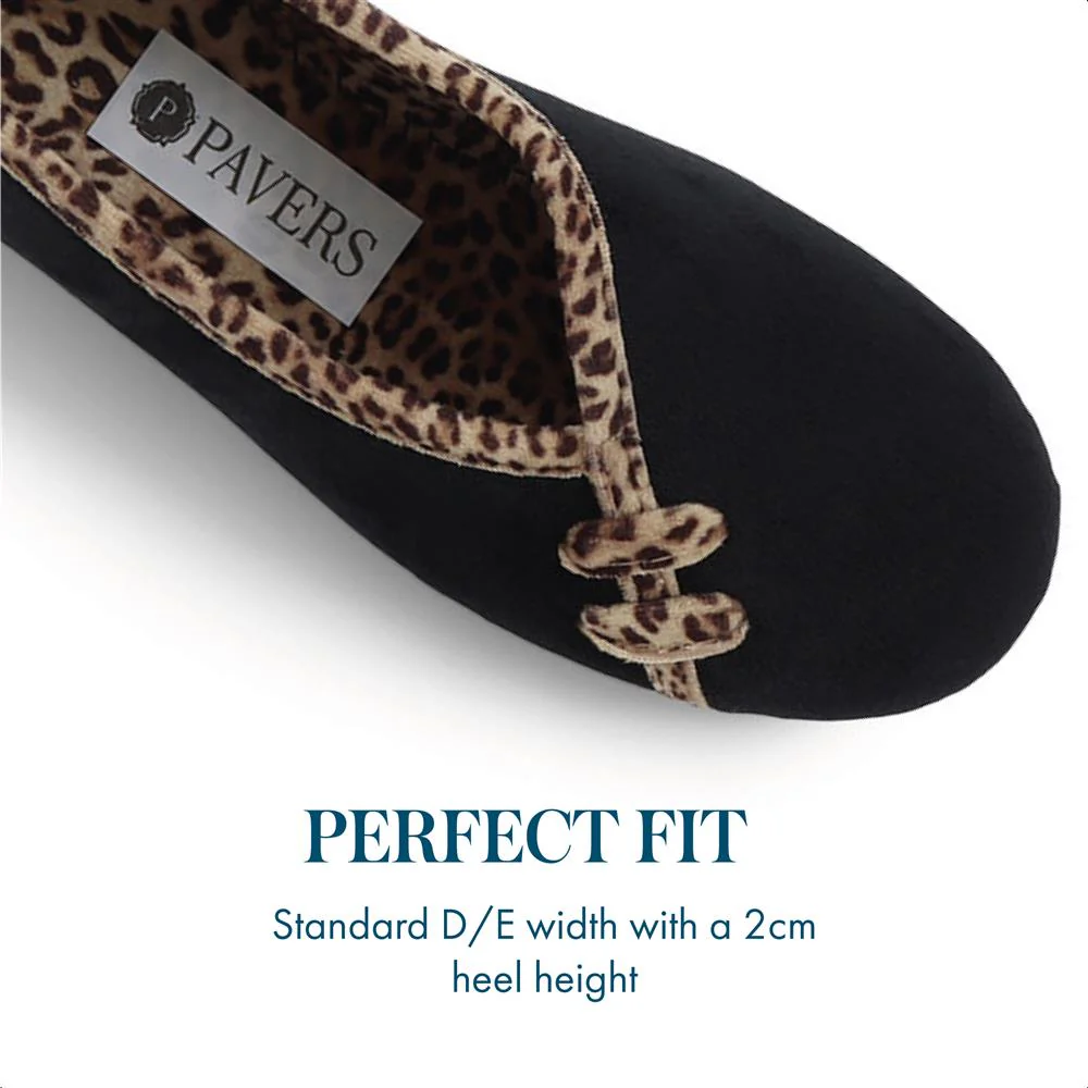 Leopard Print Slippers - FEVI32005 / 319 572 - Black - Image 5