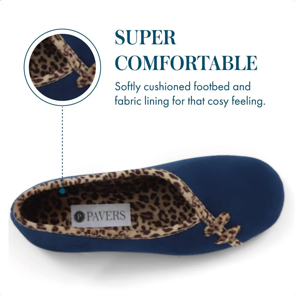 Leopard Print Slippers - FEVI32005 / 319 572 - Navy - Image 6