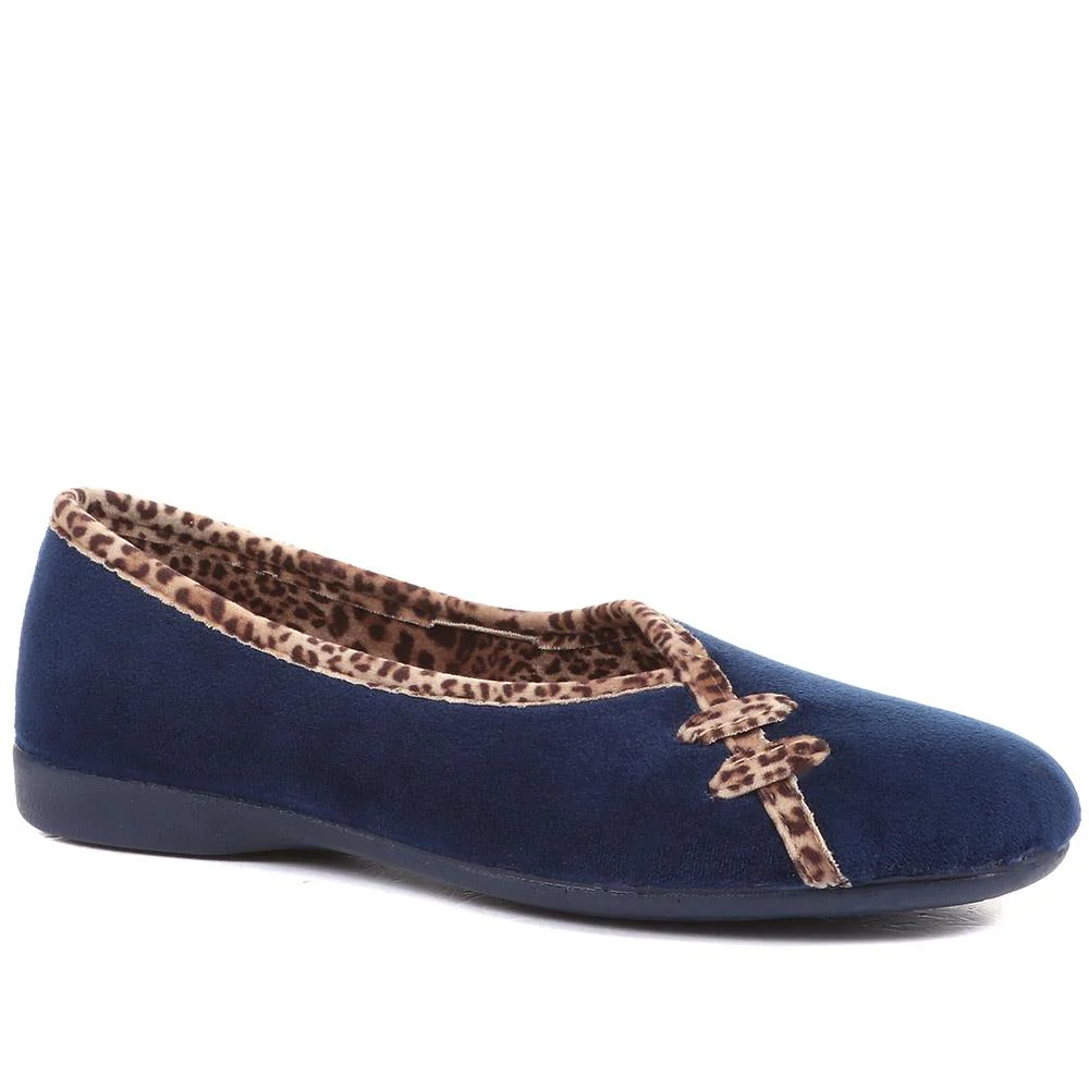 Leopard Print Slippers - FEVI32005 / 319 572 - Navy