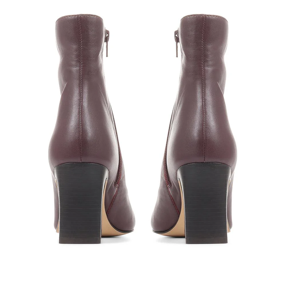 Letty Heeled Ankle Boots - LETTY / 322 354 - Burgundy - Image 3