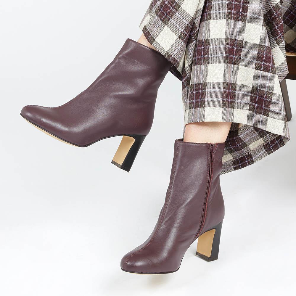 Letty Heeled Ankle Boots - LETTY / 322 354 - Burgundy - Image 5