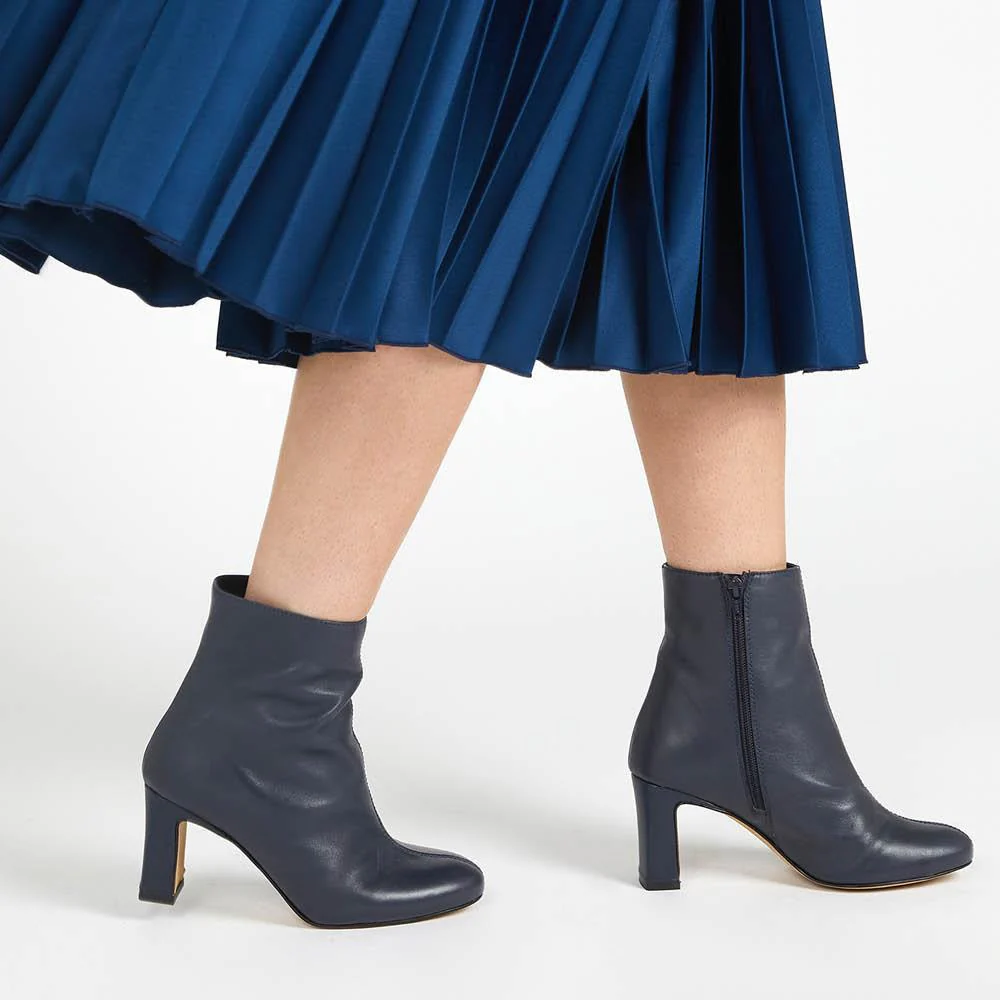 Letty Heeled Ankle Boots - LETTY / 322 354 - Navy - Image 5