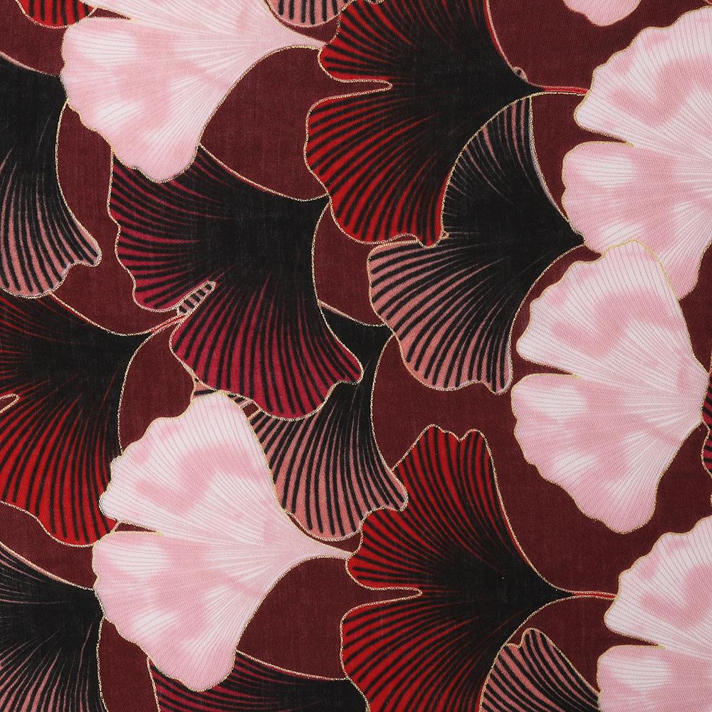 Light Flower Pattern Scarf - HARR42005 / 328 605 - Burgundy Multi - Image 2