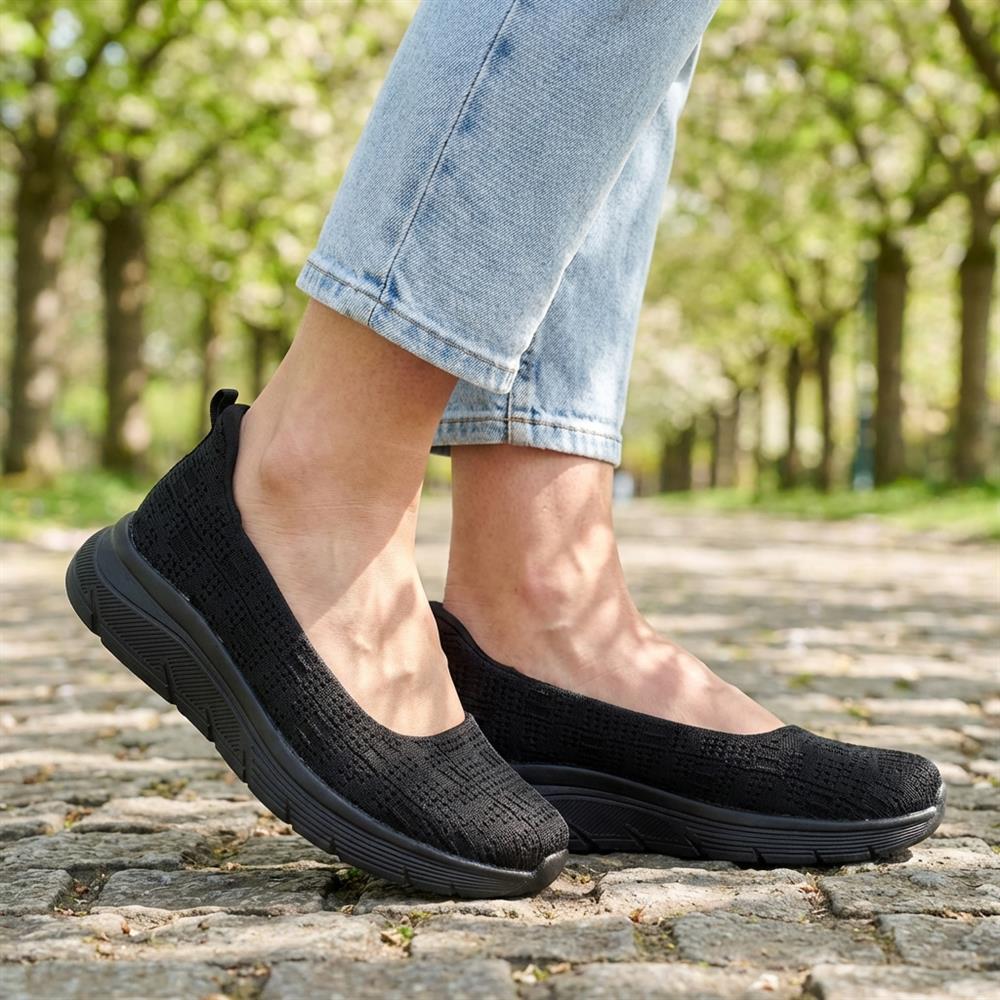 Easy Step In Comfort Wedge Shoes - BOJIE43018 / 329 291 - Black - Image 2