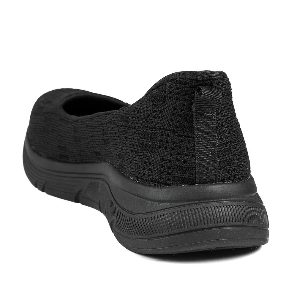 Easy Step In Comfort Wedge Shoes - BOJIE43018 / 329 291 - Black - Image 4