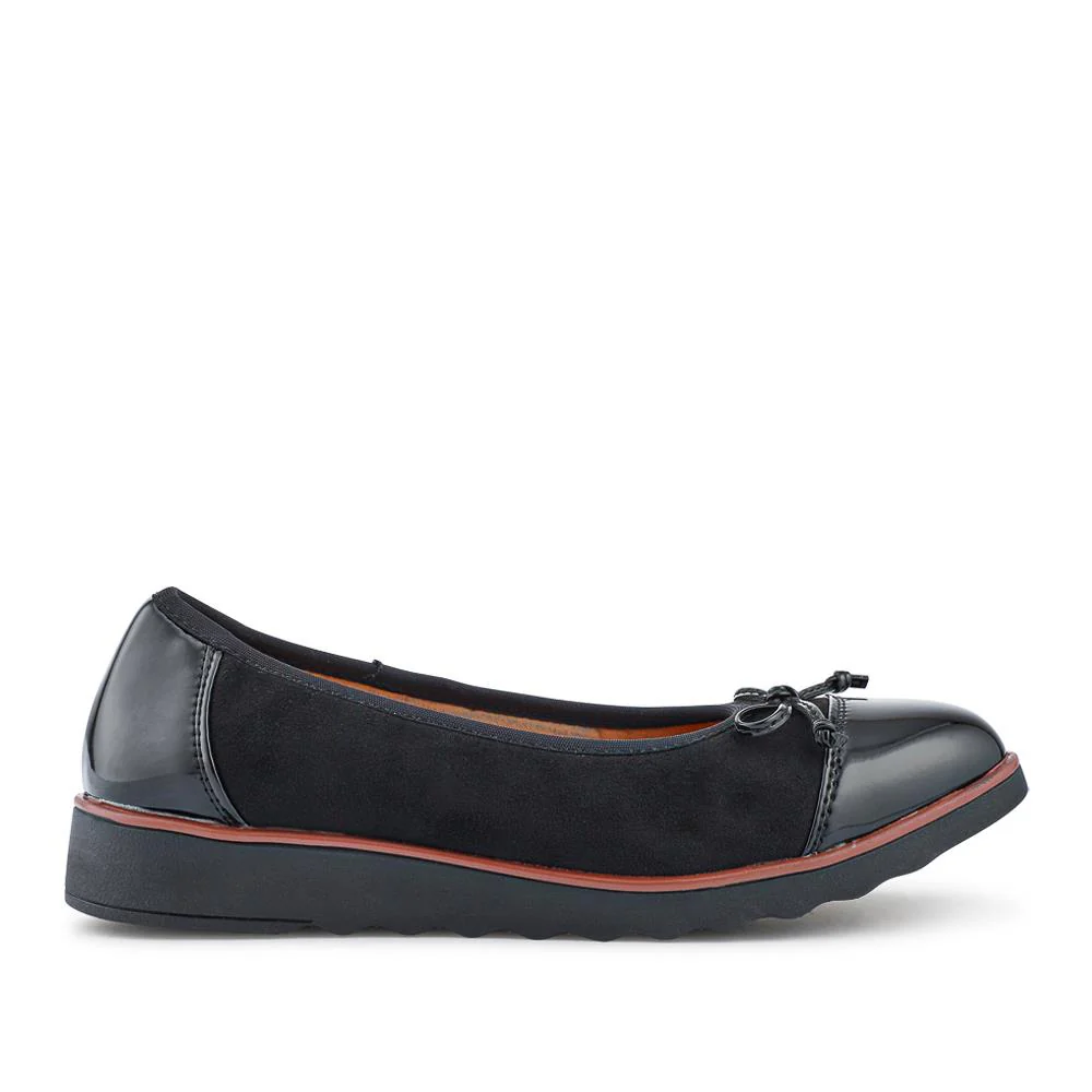 Lightweight Ballet Pumps - BRK34011 / 320 508 - Black-Black Patent - Image 3