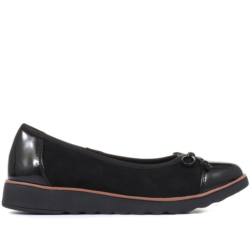 Lightweight Ballet Pumps - BRK34011 / 320 508 - Black-Black Patent - Image 4
