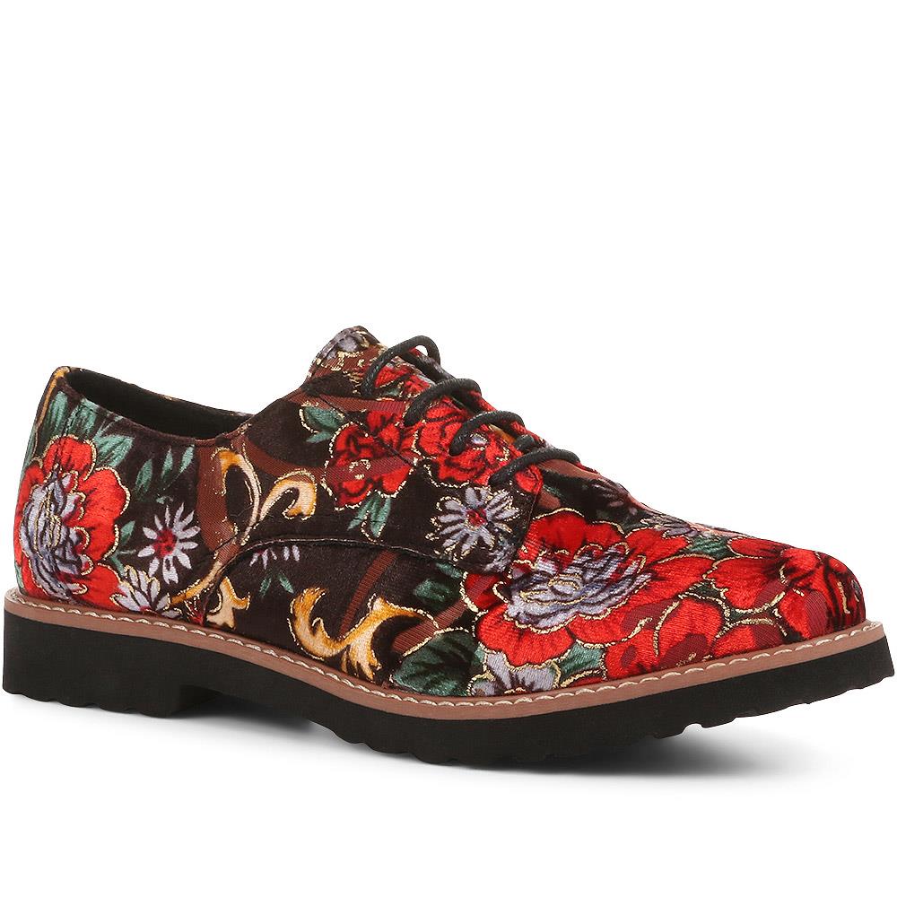Lightweight Lace-Up Shoes - WBINS36118 / 322 793 - Floral