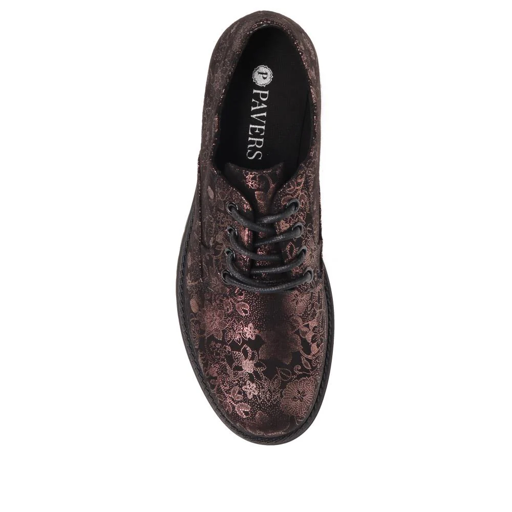 Lightweight Lace-Up Shoes - WBINS36118 / 322 793 - Black Floral - Image 5