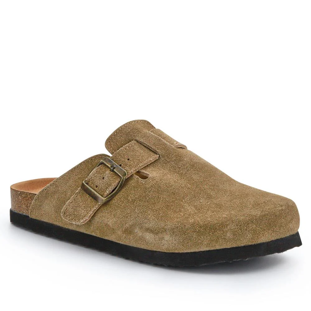 Lightweight Leather Clogs - WBINS41094 / 327 311 - Khaki