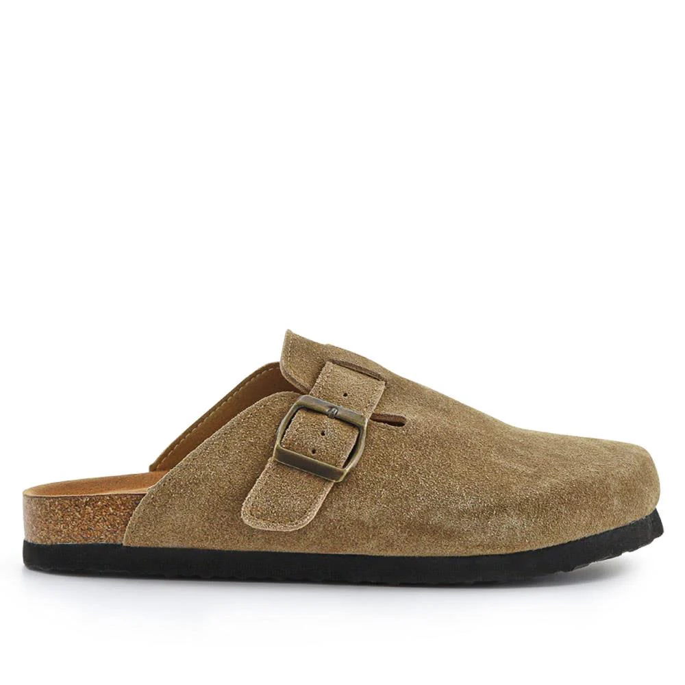 Lightweight Leather Clogs - WBINS41094 / 327 311 - Khaki - Image 3