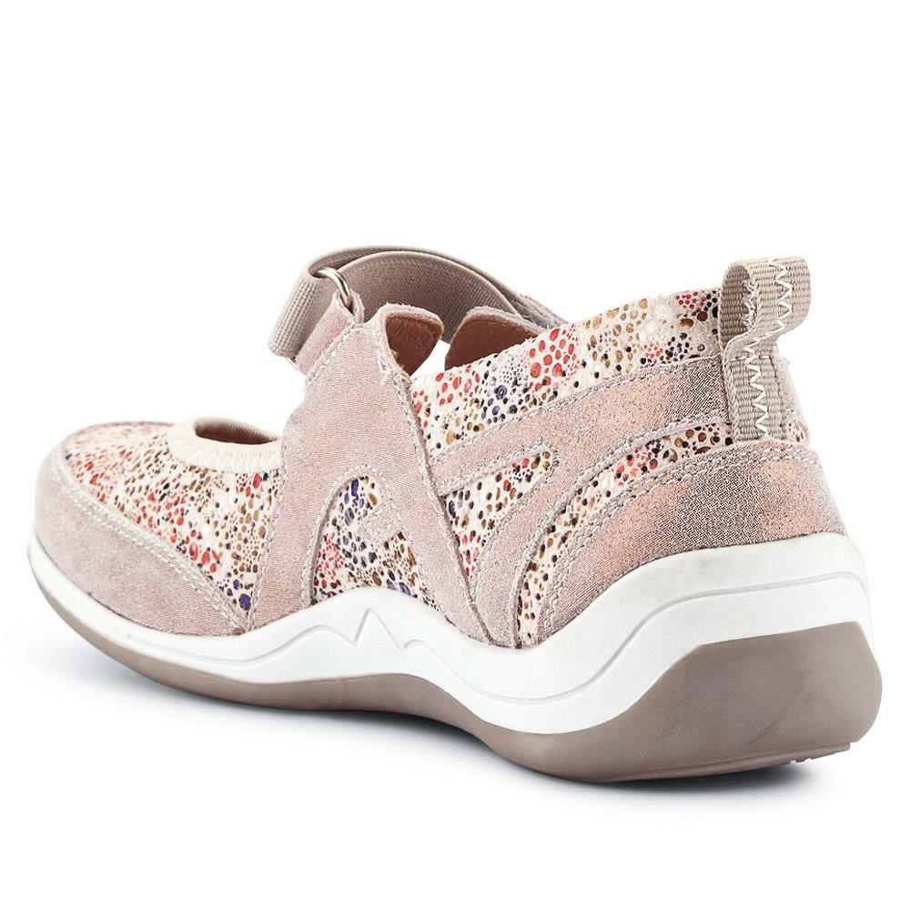 Lightweight Mary-Jane Ladies Trainers - BRK33019 / 319 642 - Beige Multi - Image 3