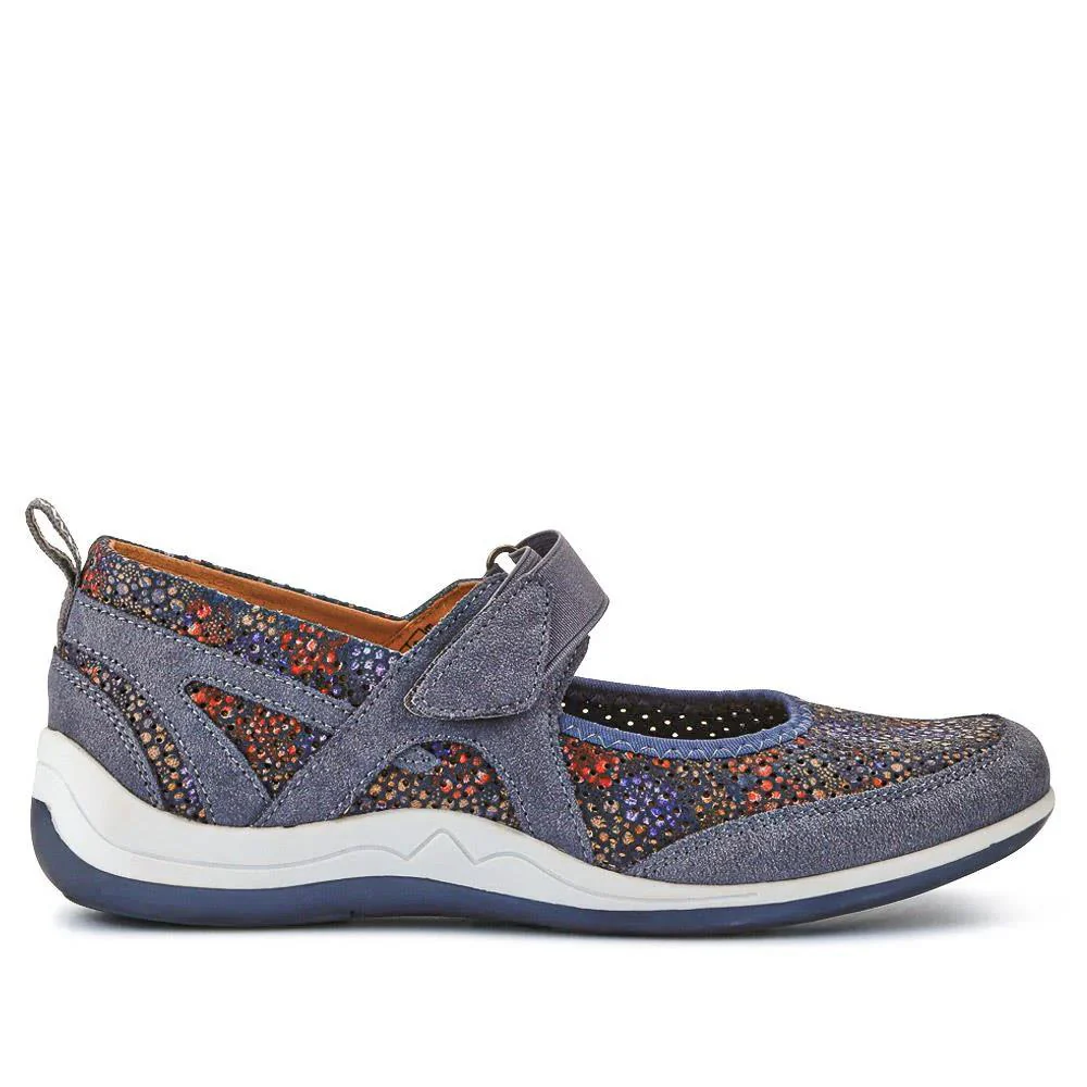 Lightweight Mary-Jane Ladies Trainers - BRK33019 / 319 642 - Navy Floral - Image 2