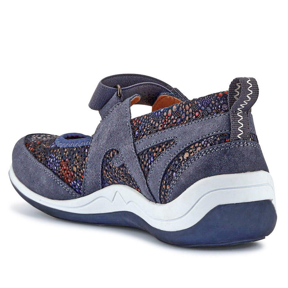 Lightweight Mary-Jane Ladies Trainers - BRK33019 / 319 642 - Navy Floral - Image 3