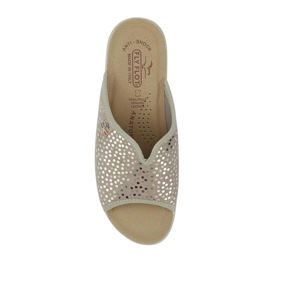 Lightweight Shock-Absorbing Leather Mules - FLY41045 / 326 673 - Beige - Image 4