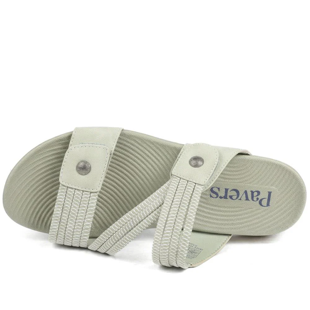 Lightweight Slip On Mule Sandals - BAIZH43003 / 329 053 - Khaki - Image 4