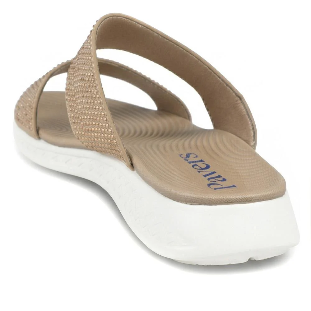 Lightweight Slip On Mule Sandals - BAIZH43006 / 329 054 - Bronze - Image 3