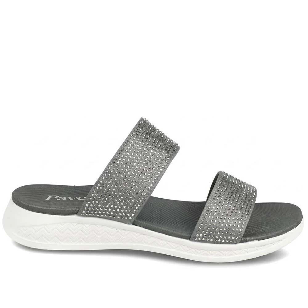Lightweight Slip On Mule Sandals - BAIZH43006 / 329 054 - Dark Grey - Image 2
