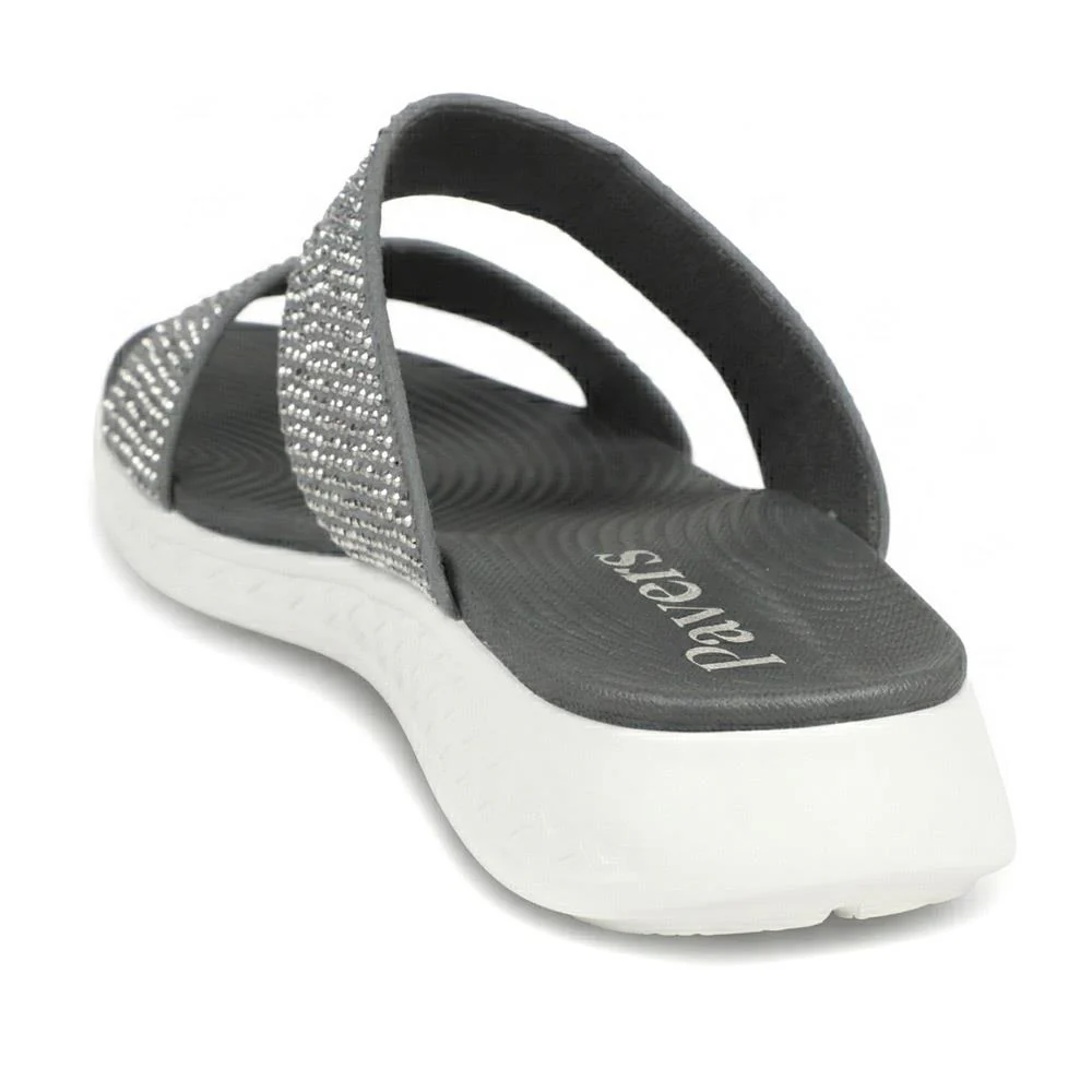 Lightweight Slip On Mule Sandals - BAIZH43006 / 329 054 - Dark Grey - Image 3