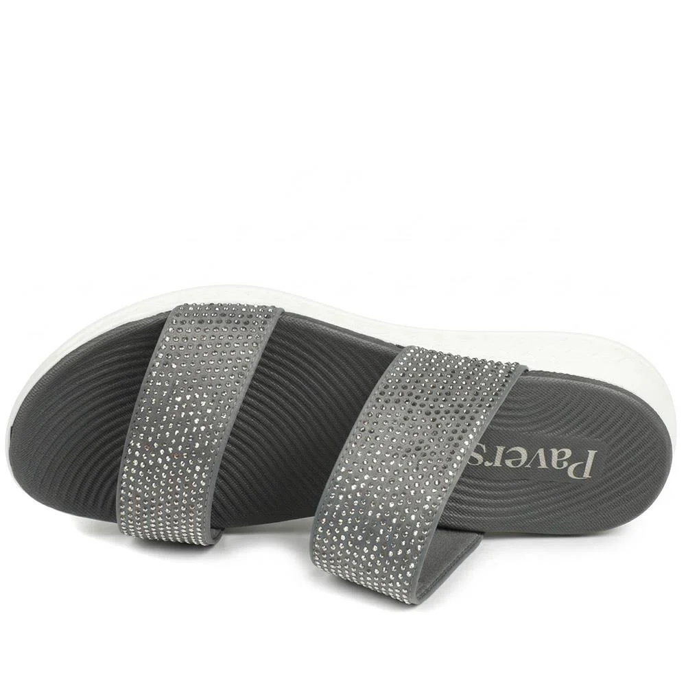 Lightweight Slip On Mule Sandals - BAIZH43006 / 329 054 - Dark Grey - Image 4