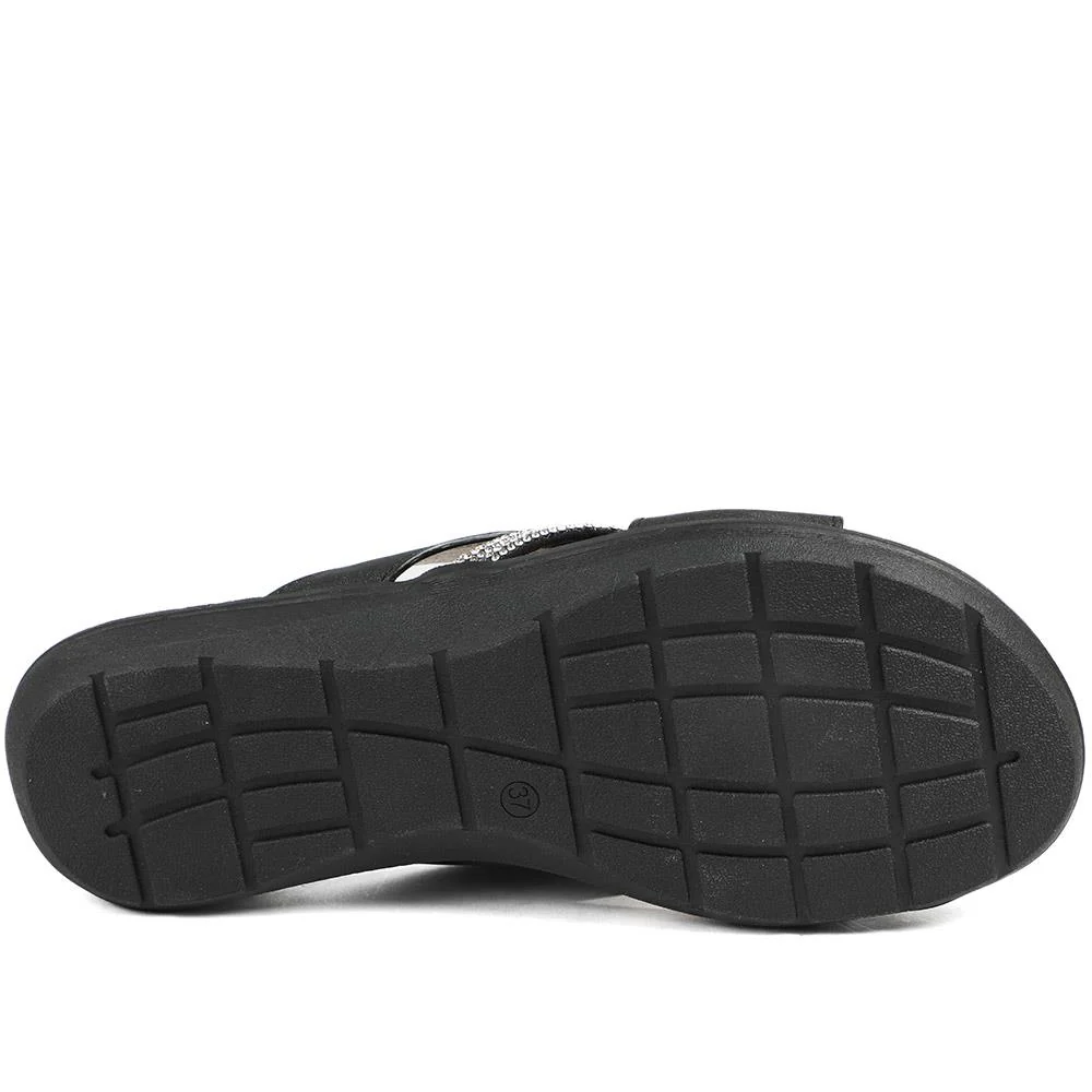 Lightweight Slip On Mule Sandals - BAIZH43010 / 329 165 - Black - Image 5
