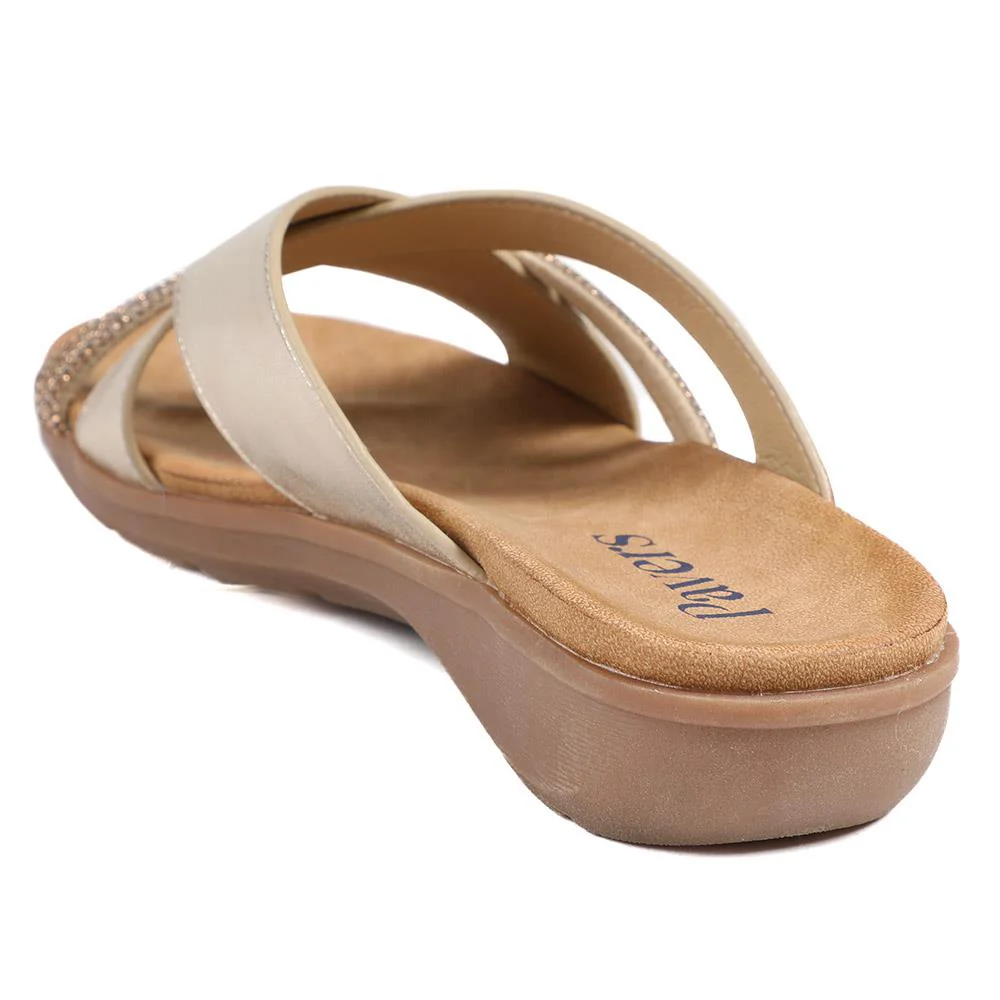 Lightweight Slip On Mule Sandals - BAIZH43010 / 329 165 - Gold - Image 3