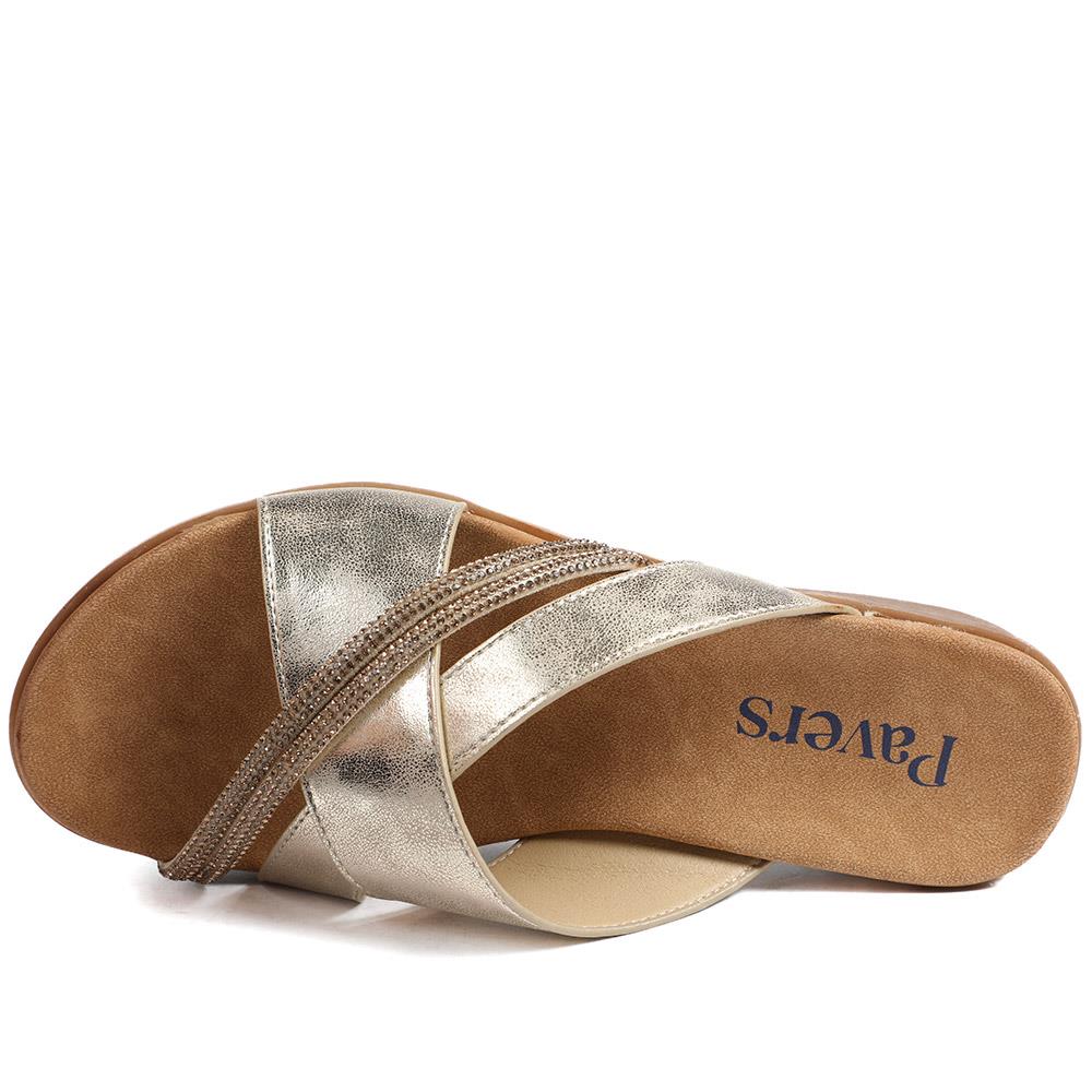 Lightweight Slip On Mule Sandals - BAIZH43010 / 329 165 - Gold - Image 4