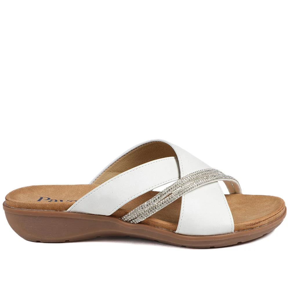 Lightweight Slip On Mule Sandals - BAIZH43010 / 329 165 - White - Image 2