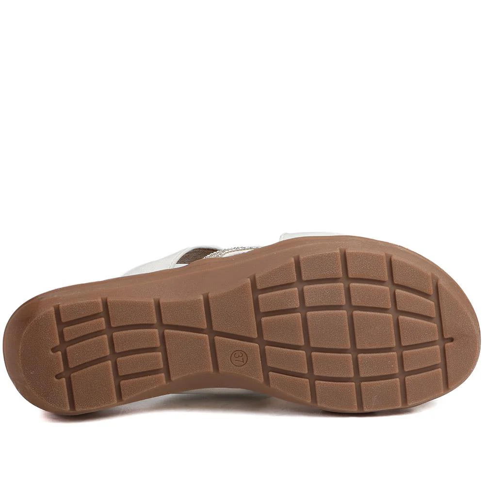 Lightweight Slip On Mule Sandals - BAIZH43010 / 329 165 - White - Image 5
