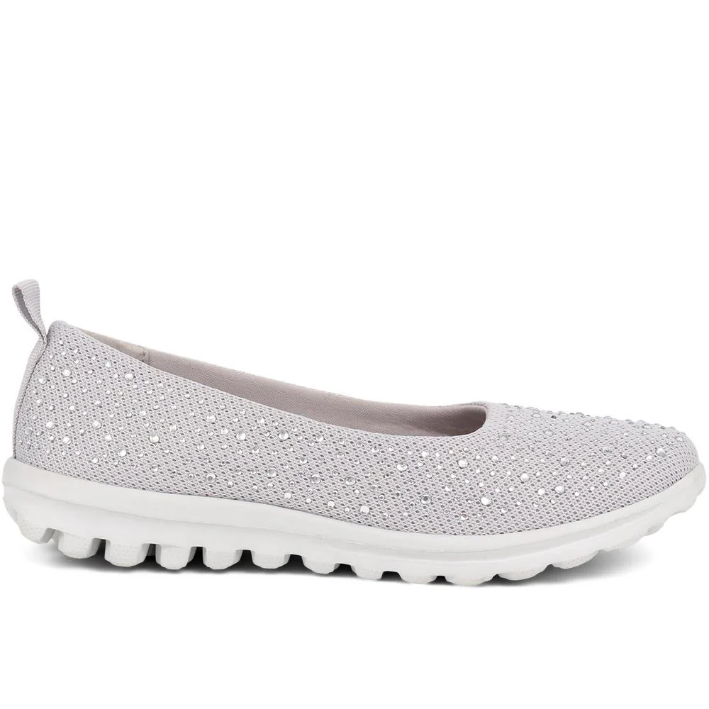 Lightweight Slip On Pumps - BRK39005 / 325 008 - Light Grey - Image 2