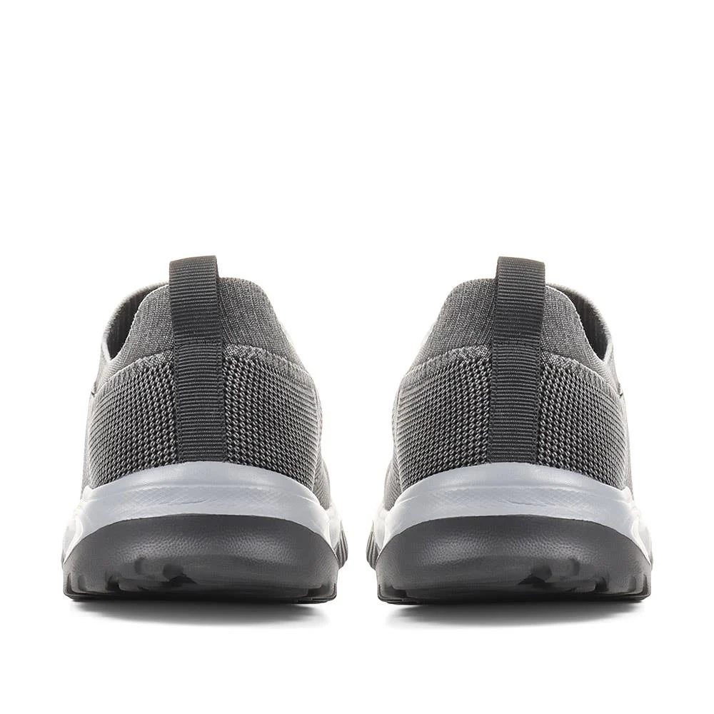Lightweight Slip-On Trainers - BRK35007 / 321 333 - Black-Grey - Image 4