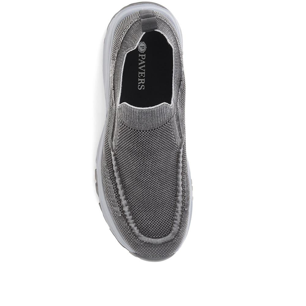 Lightweight Slip-On Trainers - BRK35007 / 321 333 - Black-Grey - Image 5