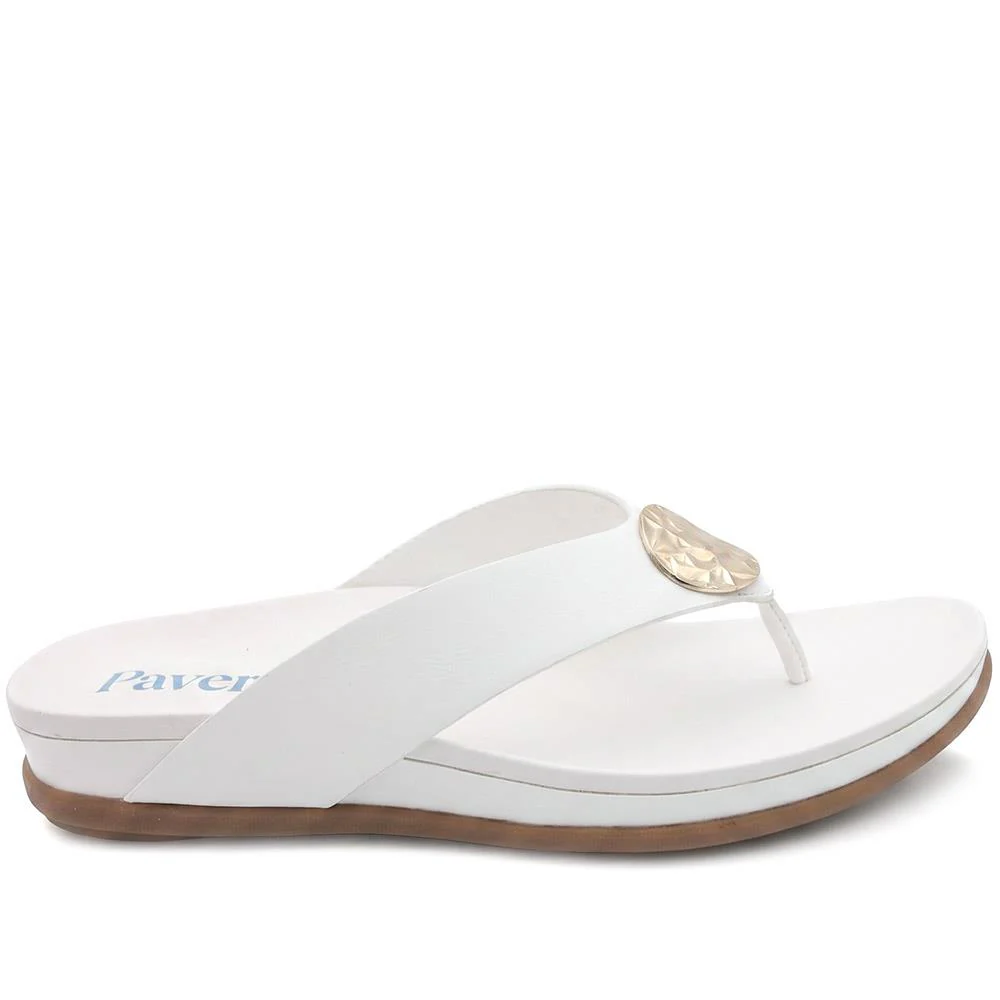 Lightweight Toe Post Sandals - BAIZH43031 / 328 984 - White - Image 2