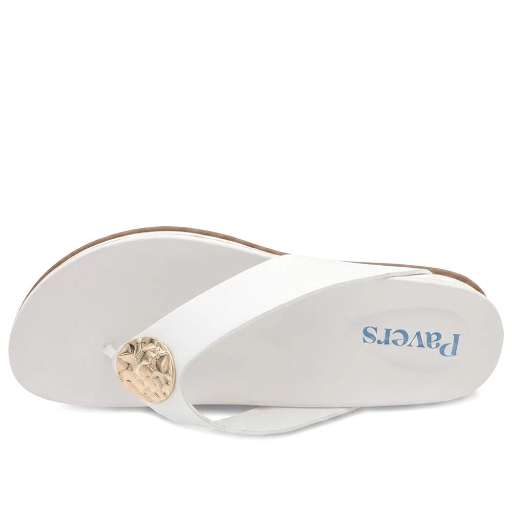 Lightweight Toe Post Sandals - BAIZH43031 / 328 984 - White - Image 4