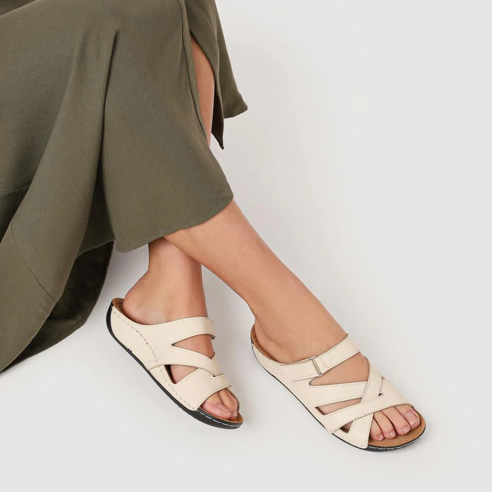 Lightweight Touch Fasten Mules - SERAY41001 / 327 547 - Beige - Image 5