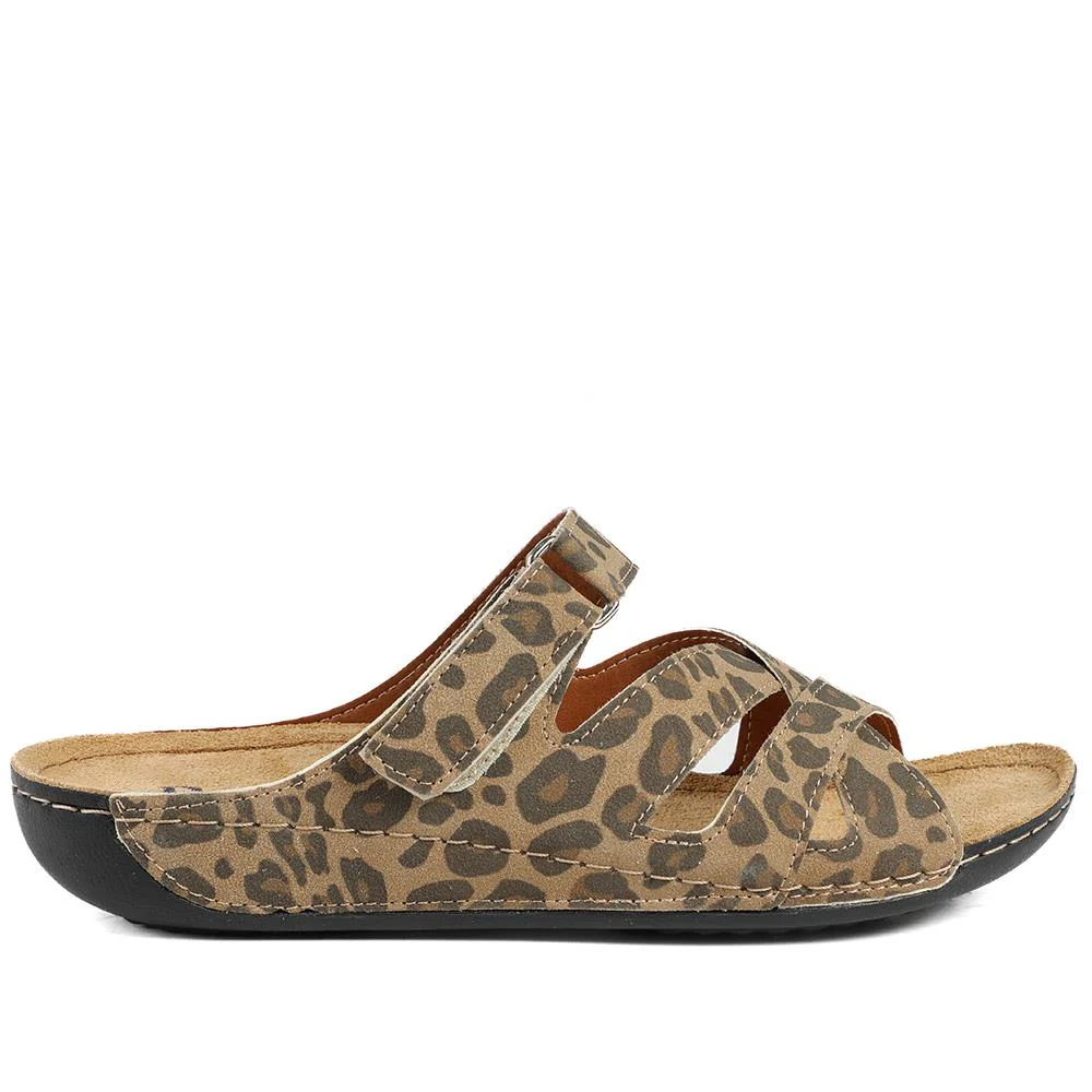 Lightweight Touch Fasten Mules - SERAY41001 / 327 547 - Leopard - Image 3