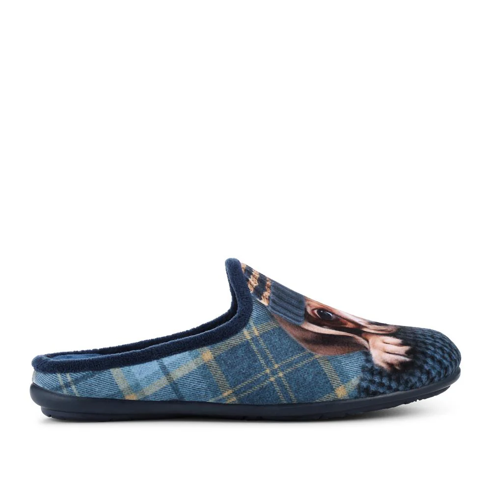 Lightweight Velour Dog Slippers - RELAX42004 / 328 234 - Navy - Image 2