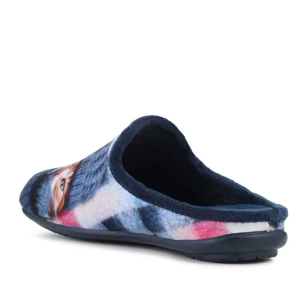 Lightweight Velour Kitten Slippers - RELAX42003 / 328 233 - Navy - Image 3