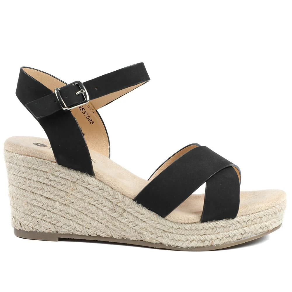 Lightweight Wedge Espadrilles - WBINS37095 / 323 624 - Black - Image 3