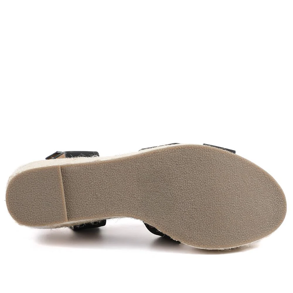 Lightweight Wedge Espadrilles - WBINS37095 / 323 624 - Black - Image 6