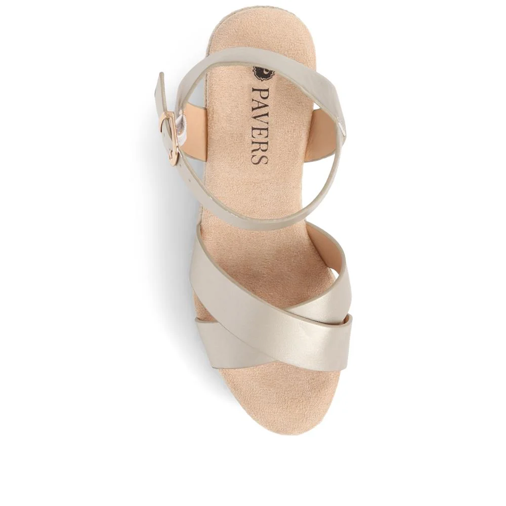 Lightweight Wedge Espadrilles - WBINS37095 / 323 624 - Gold - Image 6