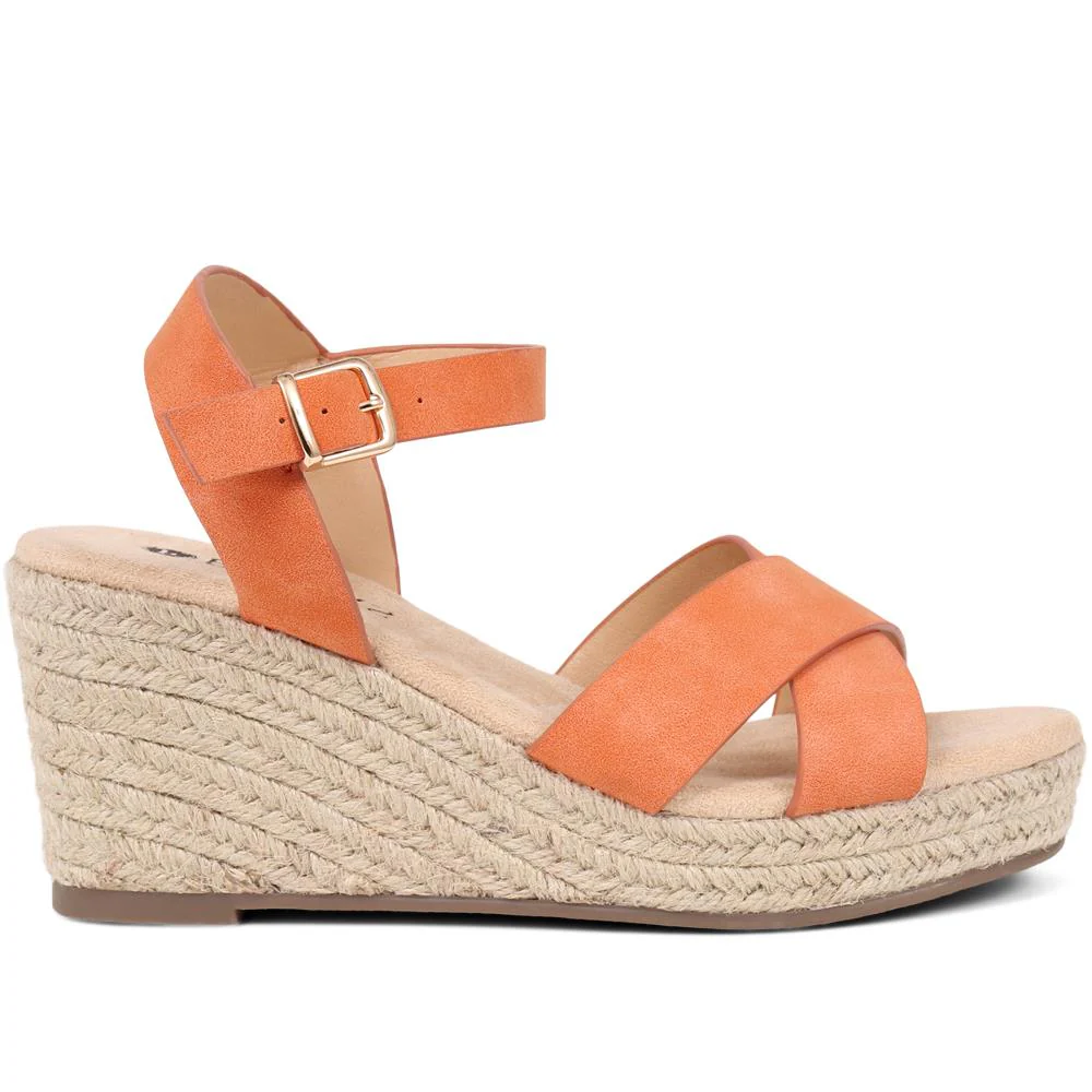 Lightweight Wedge Espadrilles - WBINS37095 / 323 624 - Orange - Image 3