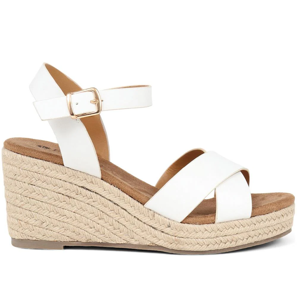 Lightweight Wedge Espadrilles - WBINS37095 / 323 624 - White - Image 3